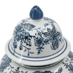 Kirkland's Home Blue And White Floral Ginger Jar- Decorative Bowls & Jars