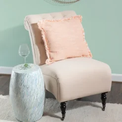 Kirkland's Home Blue And White Mosaic Capiz Shell Drum End Table- Accent & End Tables