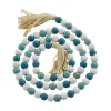 Kirkland's Home Blue And White Wood Beaded Tassel Garland- Decorative Accents