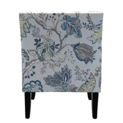 Kirkland's Home Blue And Yellow Floral Upholstered Accent Chair- Accent Chairs