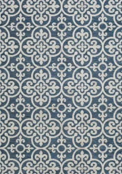 Kirkland's Home Blue Auckland Tile Outdoor Area Rug, 6X9- Outdoor Rugs