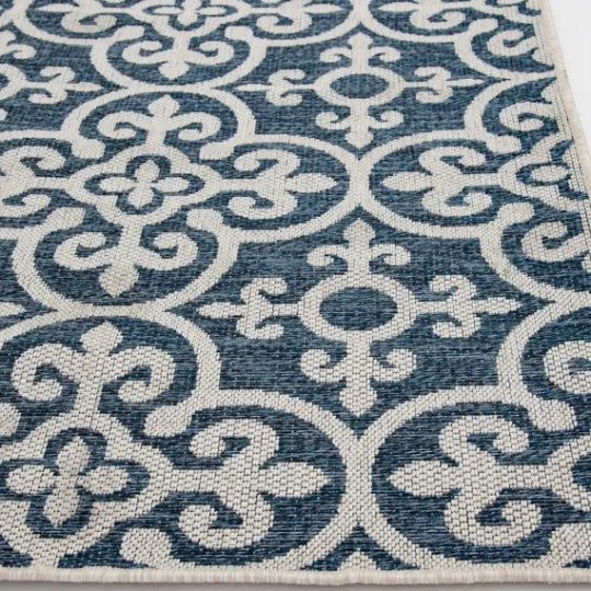 Kirkland's Home Blue Auckland Tile Outdoor Area Rug, 6X9- Outdoor Rugs