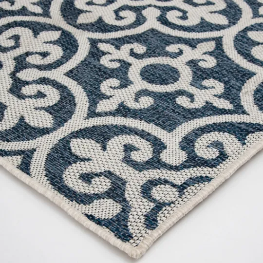 Kirkland's Home Blue Auckland Tile Outdoor Area Rug, 6X9- Outdoor Rugs