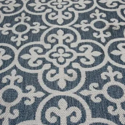 Kirkland's Home Blue Auckland Tile Outdoor Area Rug, 6X9- Outdoor Rugs