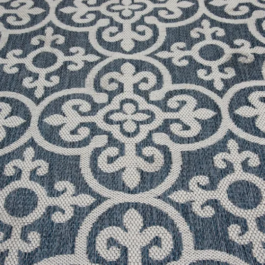 Kirkland's Home Blue Auckland Tile Outdoor Area Rug, 6X9- Outdoor Rugs