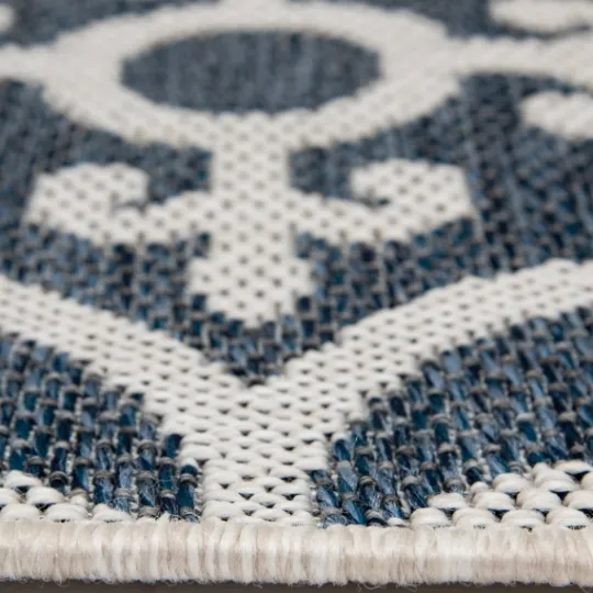 Kirkland's Home Blue Auckland Tile Outdoor Area Rug, 6X9- Outdoor Rugs