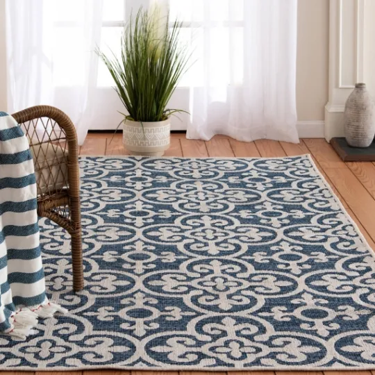Kirkland's Home Blue Auckland Tile Outdoor Area Rug, 7X9- Outdoor Rugs