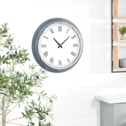 Kirkland's Home Blue Beaded Roman Numeral Clock- Clocks