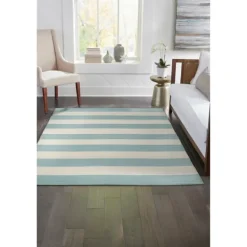 Kirkland's Home Blue Cabana Stripe Indoor/Outdoor Area Rug, 7X9- Outdoor Rugs