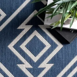 Kirkland's Home Blue Cassie Global Outdoor Area Rug, 5X8- Outdoor Rugs