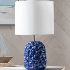 Kirkland's Home Blue Ceramic Coastal Table Lamp- Table Lamps