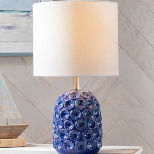Kirkland's Home Blue Ceramic Coastal Table Lamp- Table Lamps