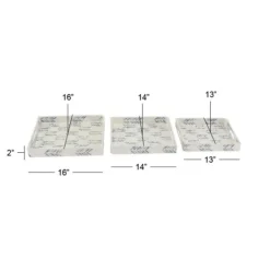 Kirkland's Home Blue Chevron Enamel 3-Pc. Tray Set- Decorative Trays