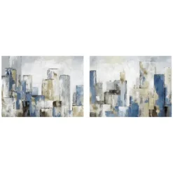 Kirkland's Home Blue City Canvas Art Prints, Set Of 2- Canvas Art