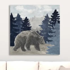 Kirkland's Home Blue Cliff Mountains Bear I Canvas Art Print- Canvas Art