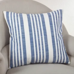 Kirkland's Home Blue Coastal Stripe Pillow- Pillows