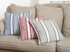 Kirkland's Home Blue Coastal Stripe Pillow- Pillows