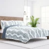 Kirkland's Home Blue Damask Reversible 3-Pc. King Quilt Set- Quilts