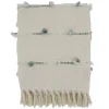 Kirkland's Home Blue Dotted Fringe Throw Blanket- Blankets & Throws