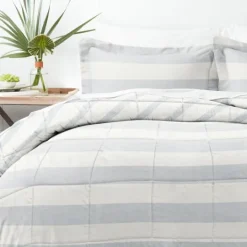 Kirkland's Home Blue Faded Stripe 3-Pc. Queen Comforter Set- Comforters