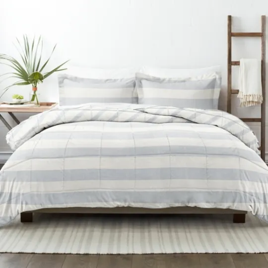 Kirkland's Home Blue Faded Stripe 3-Pc. Queen Comforter Set- Comforters