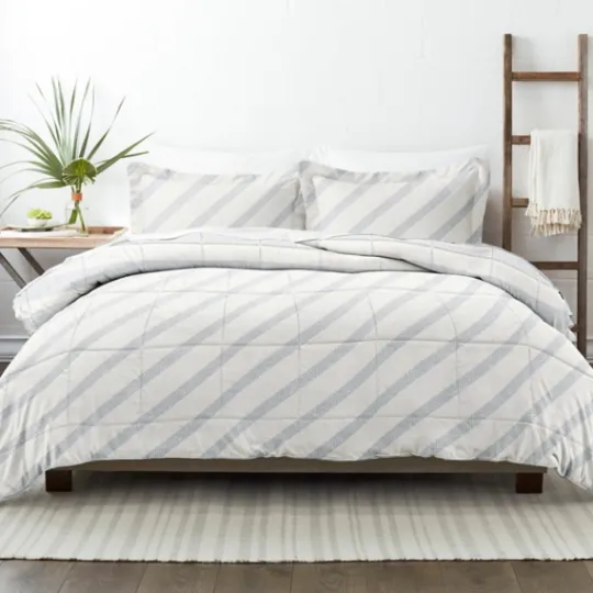 Kirkland's Home Blue Faded Stripe 3-Pc. Queen Comforter Set- Comforters