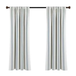 Kirkland's Home Blue Farmhouse Stripe Curtain Panels, Set Of 2- Curtains & Drapes
