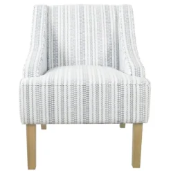 Kirkland's Home Blue Farmhouse Stripe Swoop Accent Chair- Accent Chairs