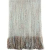 Kirkland's Home Blue Faux Mohair Fringe Throw- Blankets & Throws