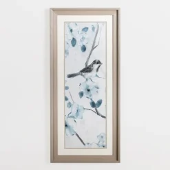 Kirkland's Home Blue Floral Bird I Framed Art Print- Framed Art