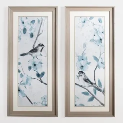 Kirkland's Home Blue Floral Bird I Framed Art Print- Framed Art