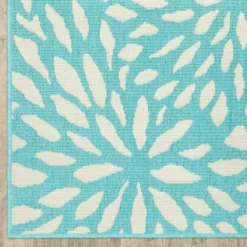 Kirkland's Home Blue Floral Burst Outdoor Area Rug, 5X7- Outdoor Rugs