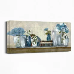 Kirkland's Home Blue Floral Desk Giclee Canvas Print, 40X20 In.- Canvas Art
