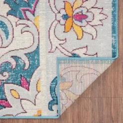 Kirkland's Home Blue Floral Medallion Outdoor Area Rug, 7X9- Outdoor Rugs