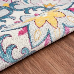 Kirkland's Home Blue Floral Medallion Outdoor Area Rug, 7X9- Outdoor Rugs