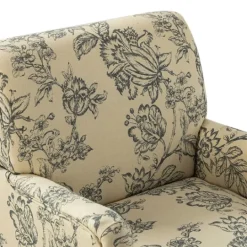 Kirkland's Home Blue Floral Nailhead Trim Upholstered Accent Chair- Accent Chairs