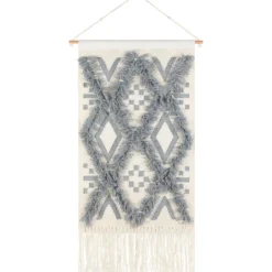 Kirkland's Home Blue Fringe Macrame Tassel Wall Hanging- Wall Plaques
