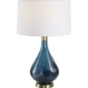 Kirkland's Home Blue Glass Teardrop Table Lamp- Table Lamps