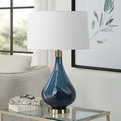 Kirkland's Home Blue Glass Teardrop Table Lamp- Table Lamps