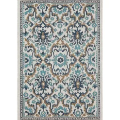 Kirkland's Home Blue Global Ikat Indoor/Outdoor Area Rug, 5X7- Outdoor Rugs