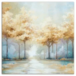 Kirkland's Home Blue Golden Landscape Canvas Art Print, 40X40 In.- Canvas Art