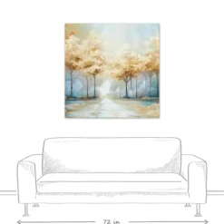Kirkland's Home Blue Golden Landscape Canvas Art Print, 40X40 In.- Canvas Art