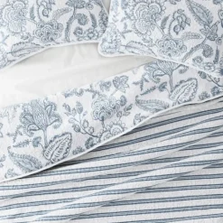 Kirkland's Home Blue Jacobean Reversible 3-Pc. Queen Quilt Set- Quilts