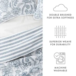 Kirkland's Home Blue Jacobean Reversible 3-Pc. King Quilt Set- Quilts