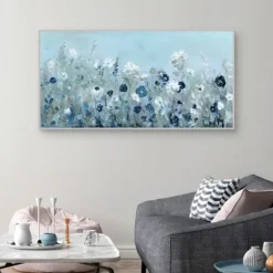 Kirkland's Home Blue Light Garden Framed Canvas Art Print- Framed Art
