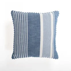 Kirkland's Home Blue Malibu Stripes Pillow- Pillows