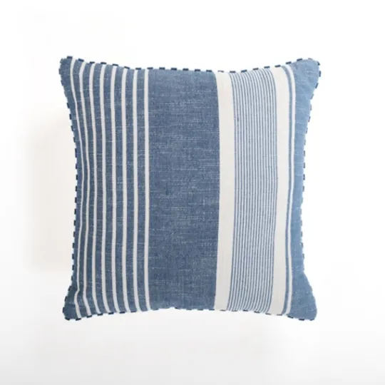 Kirkland's Home Blue Malibu Stripes Pillow- Pillows