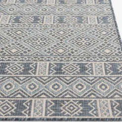 Kirkland's Home Blue Malibu Tribal Outdoor Area Rug, 7X9- Outdoor Rugs