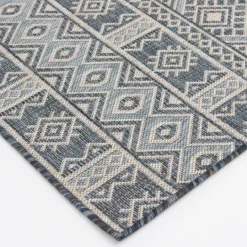 Kirkland's Home Blue Malibu Tribal Outdoor Area Rug, 7X9- Outdoor Rugs