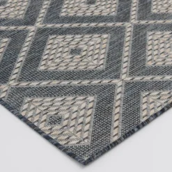 Kirkland's Home Blue Malibu Woven Diamond Outdoor Area Rug, 7X9- Outdoor Rugs